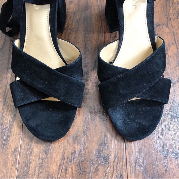 Ivanka Trump • Kuriel suede ankle tie sandals wrap strappy criss cross heeled - Picture 4 of 13